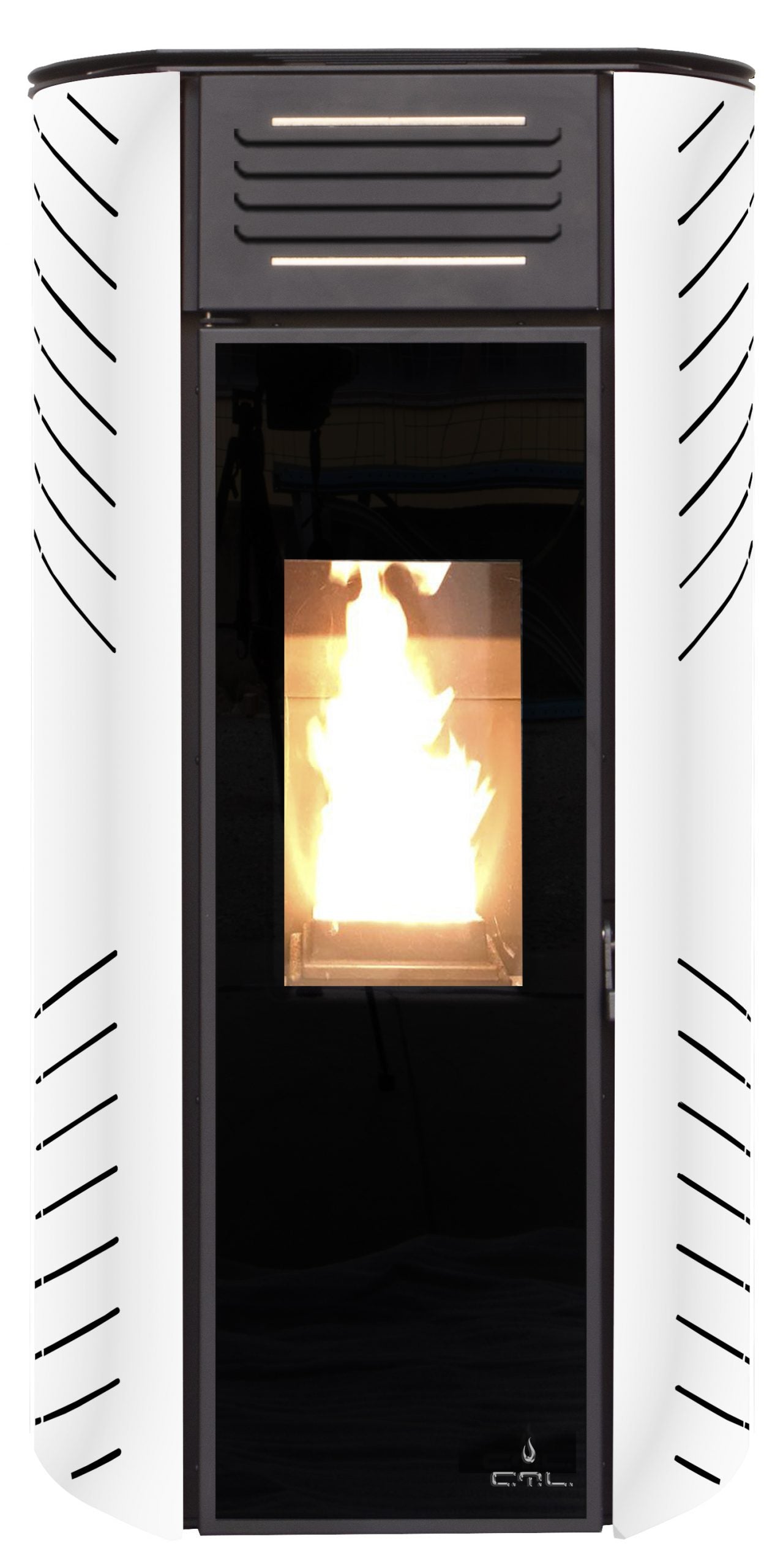 estufa de pellets ctl zara 10 kw burdeos , negra , blanca