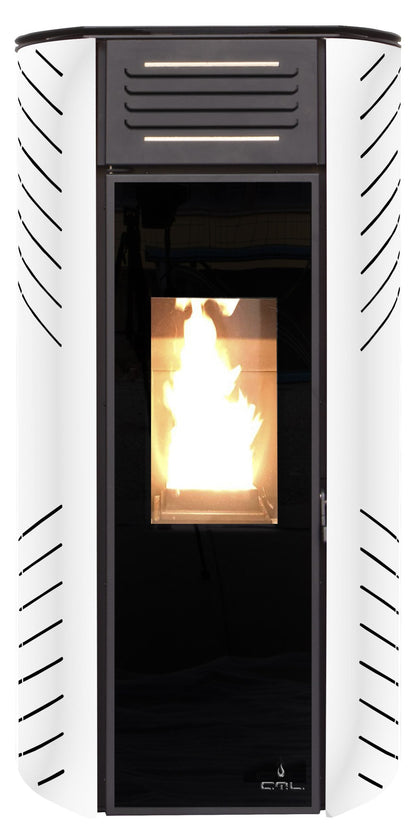 estufa de pellets ctl zara 10 kw burdeos , negra , blanca