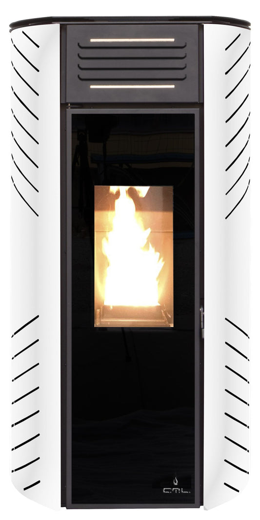 estufa de pellets ctl zara 10 kw burdeos , negra , blanca