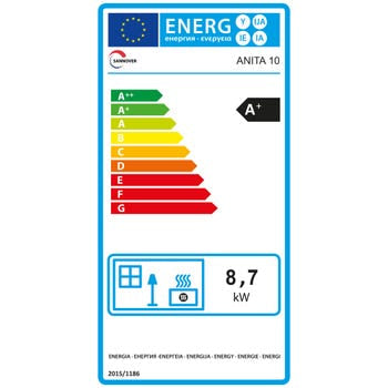 Estufa de pellets Anita 11,6 kW Negro Sannover
