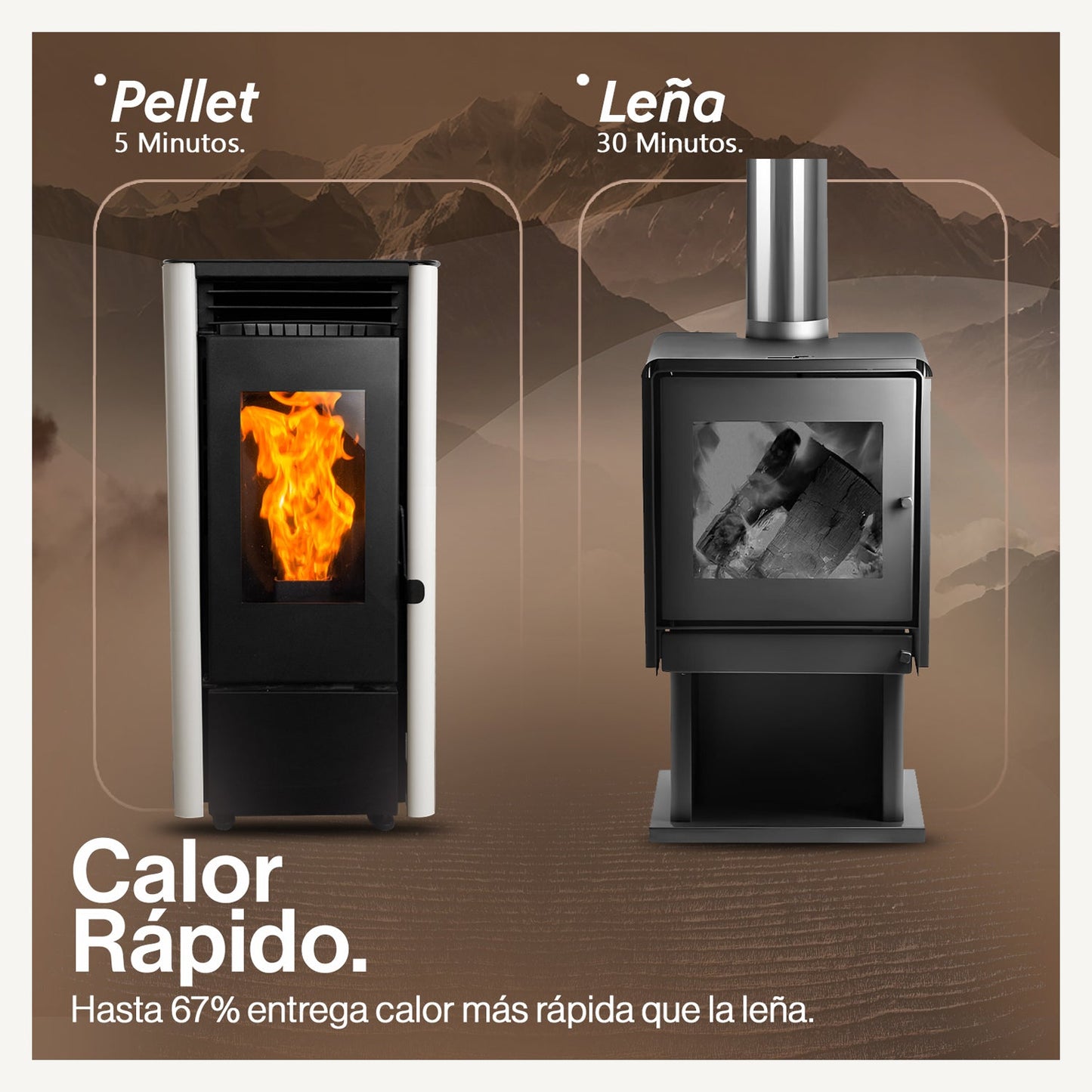 Estufa Pellet 9,5 KW 160 m2 WiFi