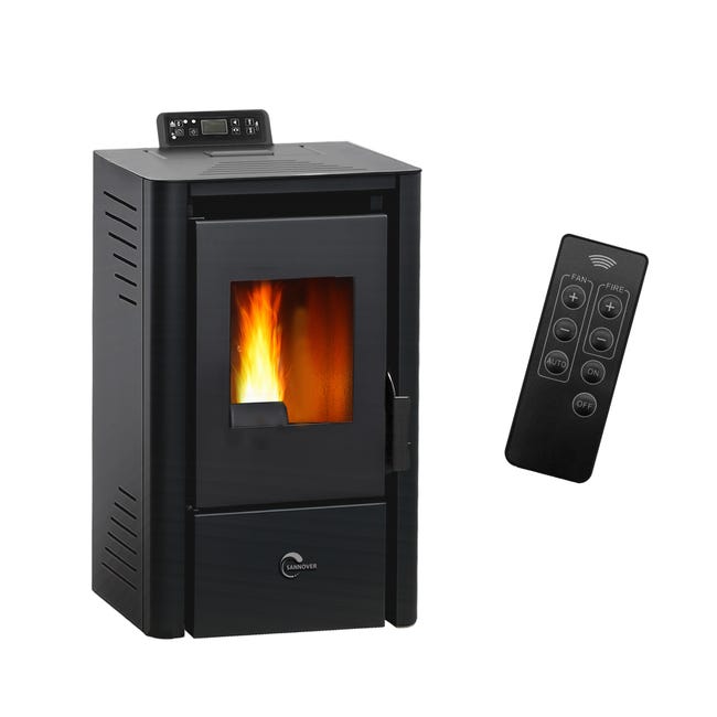 Estufa de pellets de aire Anita 9,4 kW Sannover Negro