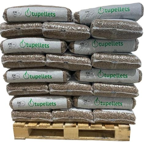 Suinga – Pellets de madera 100% natural para calefacción – 300 kg en 20 sacos de 15 kg – Certificado EN PLUS A1 – Cilindros de 6 mm para una combustión eficiente