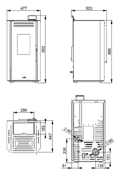 Estufa de pellet Bronpi Tina