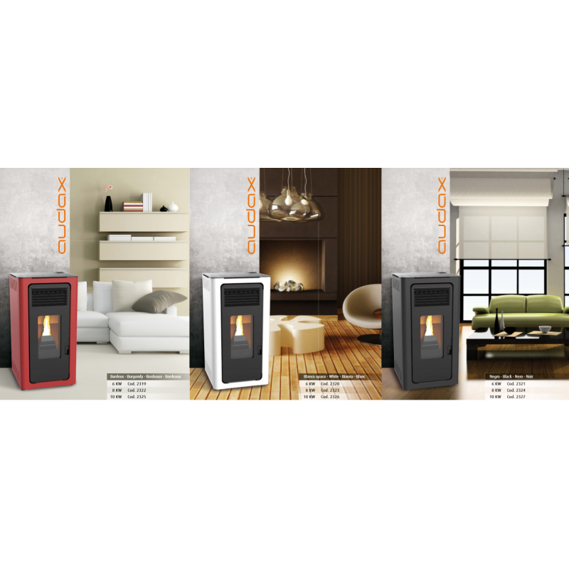 Estufa de Pellet LASIAN AUDAX 10 Negro, 9,4Kw