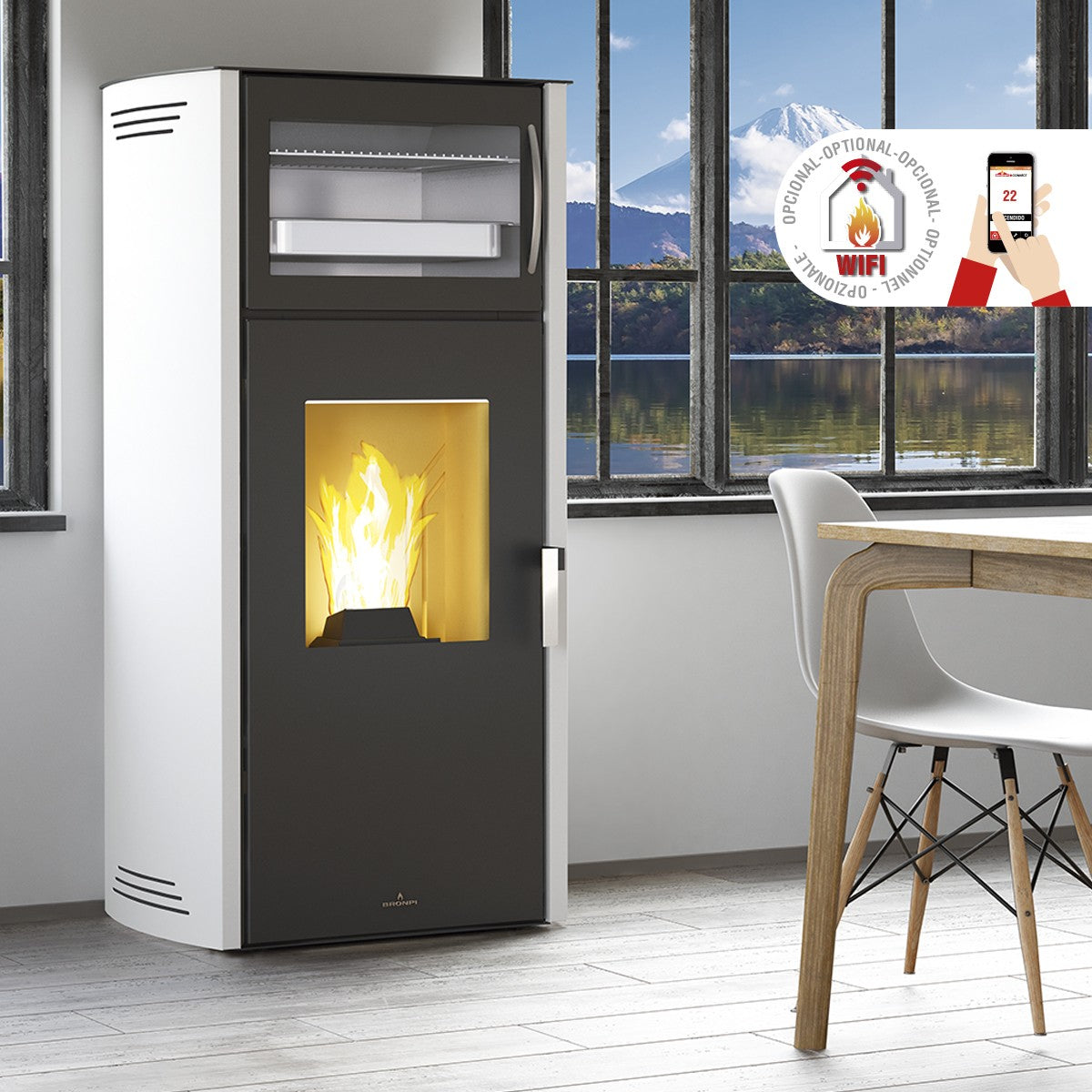Estufa de pellet Bronpi Noa horno