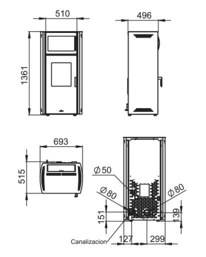Estufa de pellet Bronpi Noa horno