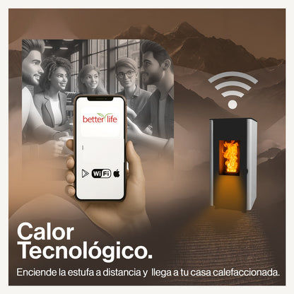 Estufa Pellet 9,5 KW 160 m2 WiFi