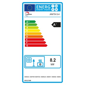 Estufa de pellets de aire Anita 9,4 kW Sannover Negro
